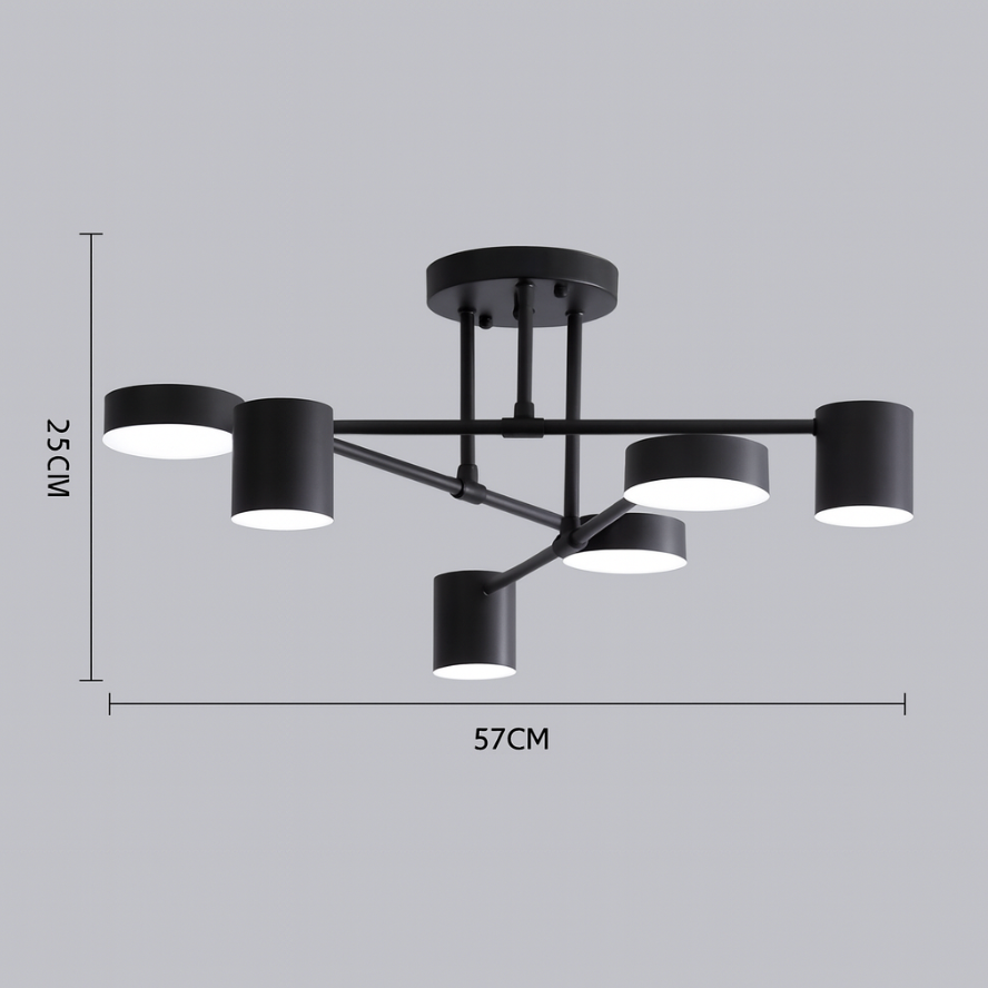 Nivora - Plafonnier Globe en Laiton Sputnik LED 6 Lampes