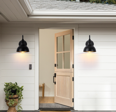 Varek - Lampada da parete esterna in metallo impermeabile IP65 stile vintage retrò