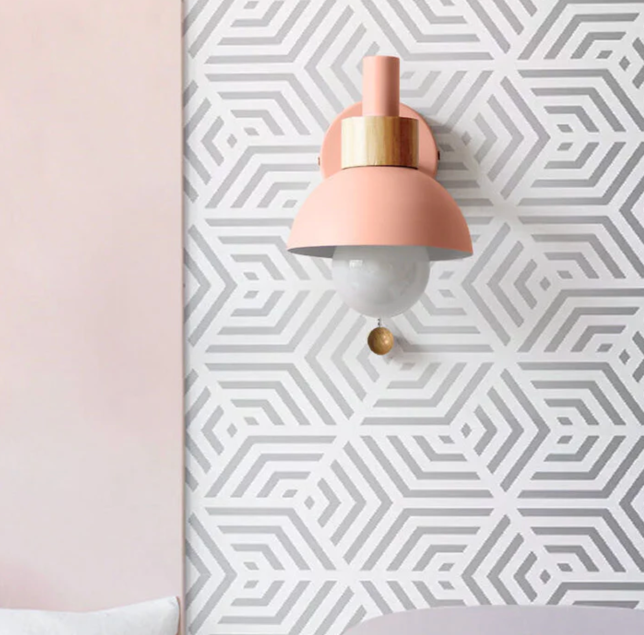 Colme - Wooden Accent Wall Light With Pull Chain