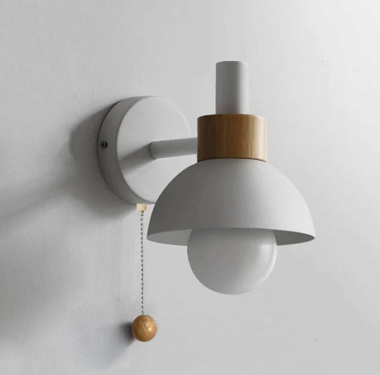 Colme - Wooden Accent Wall Light With Pull Chain
