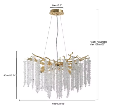 Aluresta – Crystal Aluminum Ceiling Chandelier