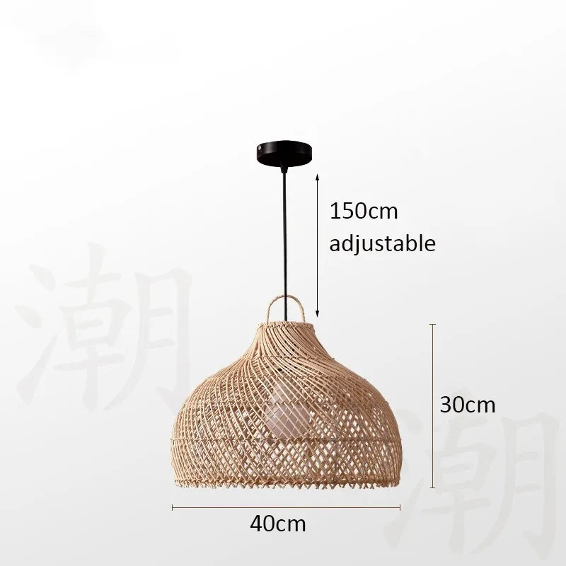 Veluné - Lampada a sospensione in rattan giapponese