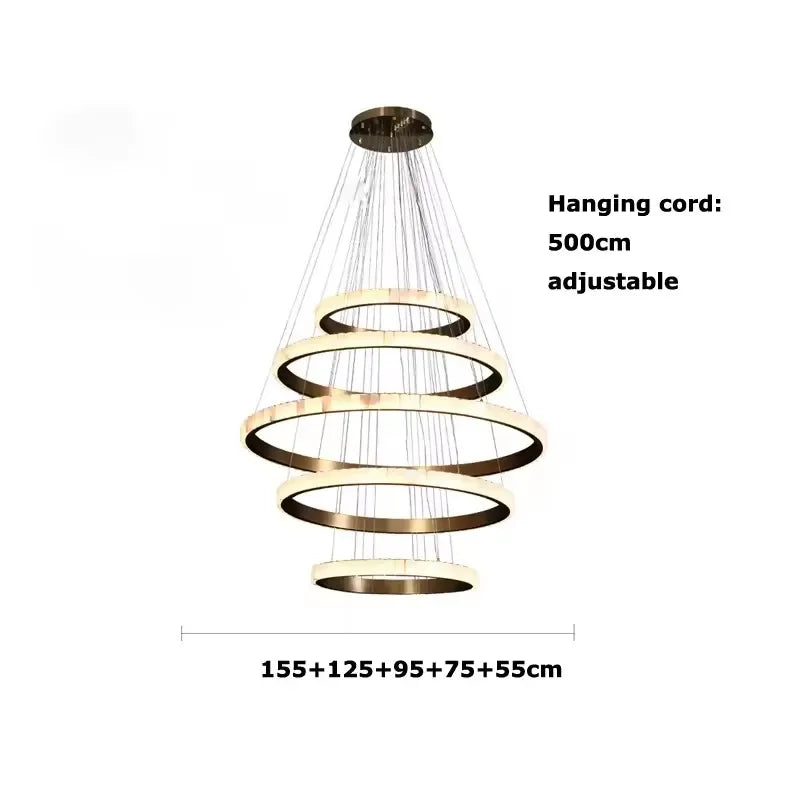 Lunara- Minimalist Marble Pendant Chandelier
