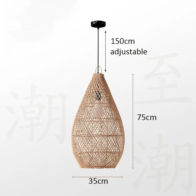 Veluné - Lampada a sospensione in rattan giapponese