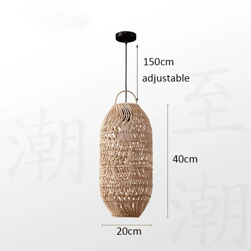 Veluné - Lampada a sospensione in rattan giapponese
