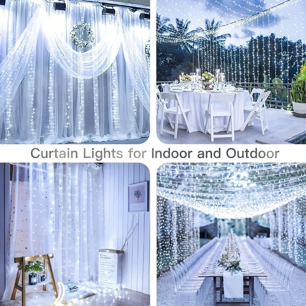 Elysio – Luces de cortina LED USB con mando a distancia