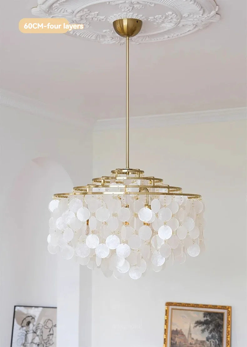 Mirellae- Sculptural Seashell-Inspired Pendant Chandelier
