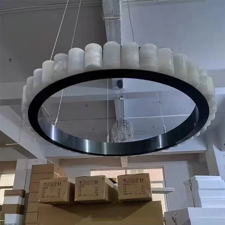 Lunara- Minimalist Marble Pendant Chandelier