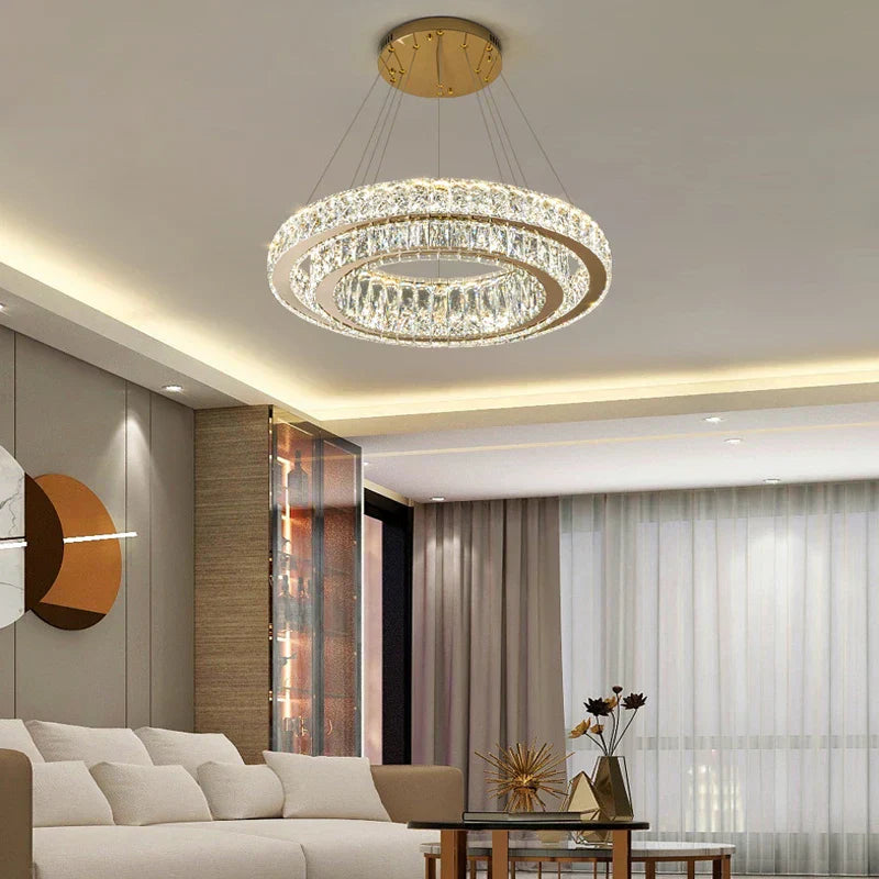 Buralisse - Crystal LED Ring Chandelier