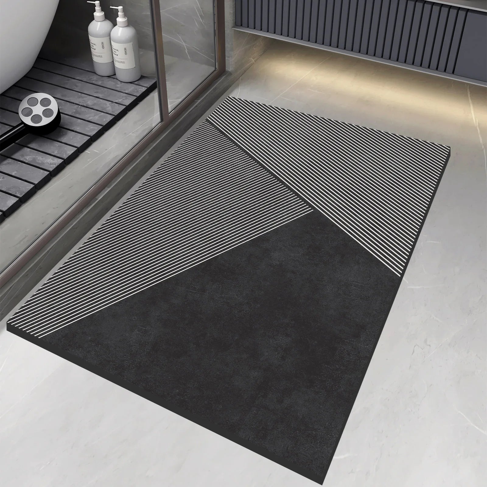 Arosa - Large Black Diatomite Bath Mat