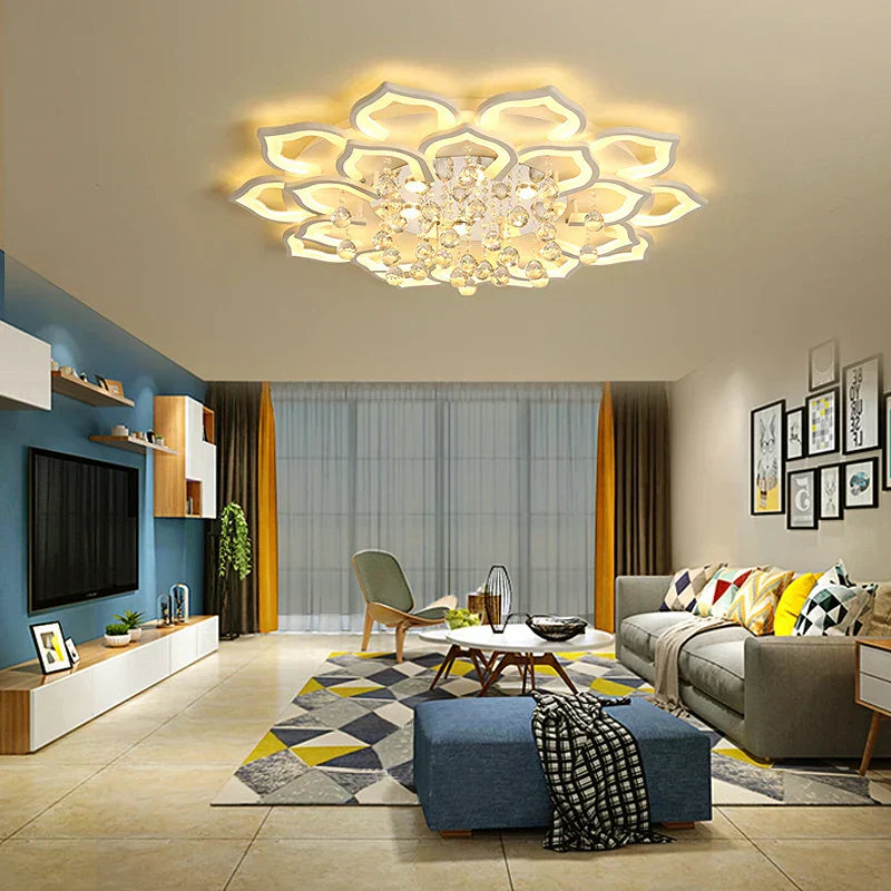 Vavian - Lampadario moderno a LED con cristalli