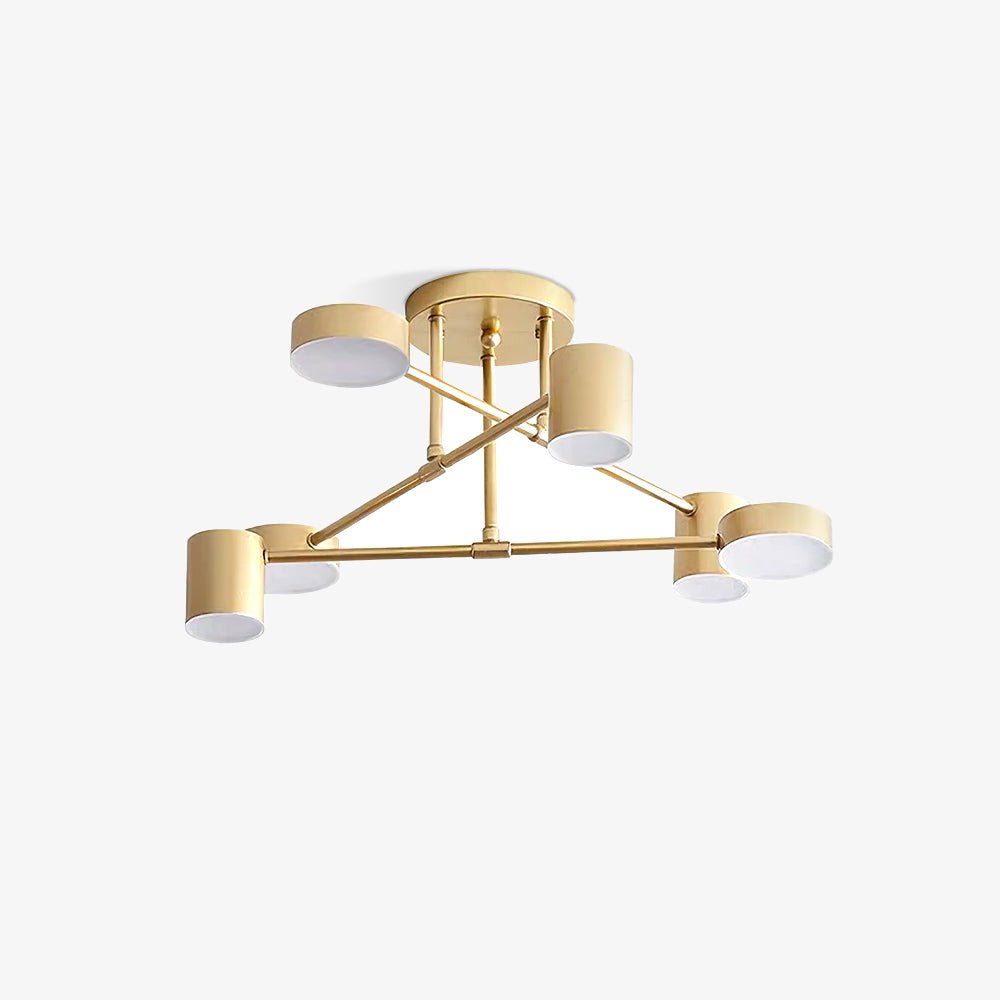 Nivora - Brass Globe Sputnik Ceiling Light LED 6 Light