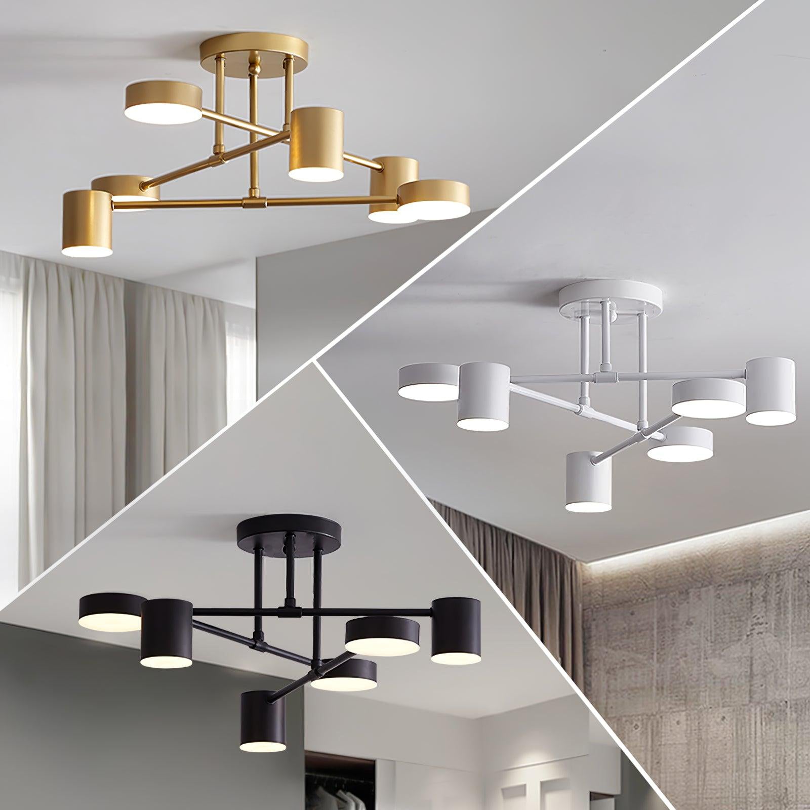 Nivora - Plafonnier Globe en Laiton Sputnik LED 6 Lampes