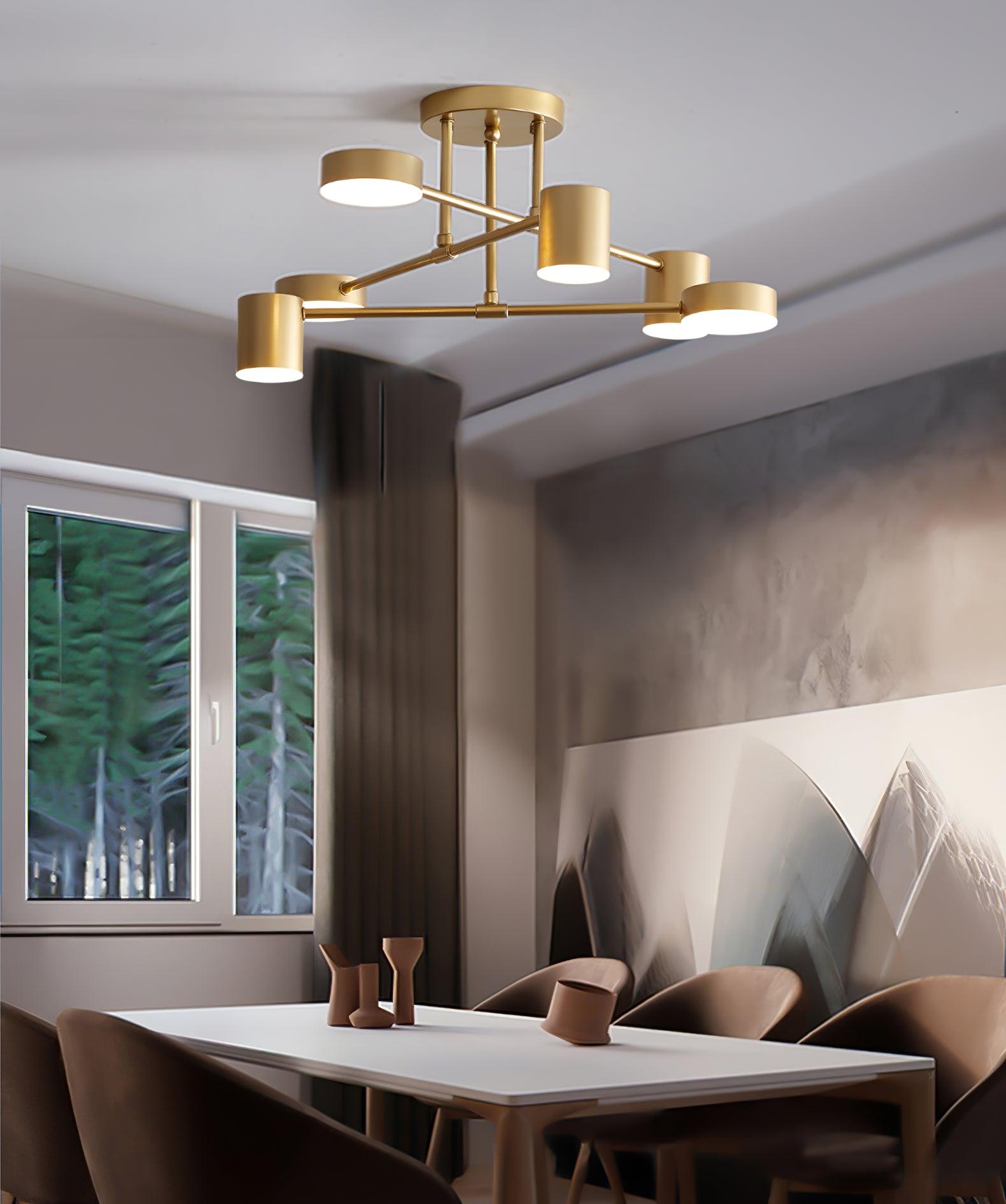 Nivora - Plafonnier Globe en Laiton Sputnik LED 6 Lampes