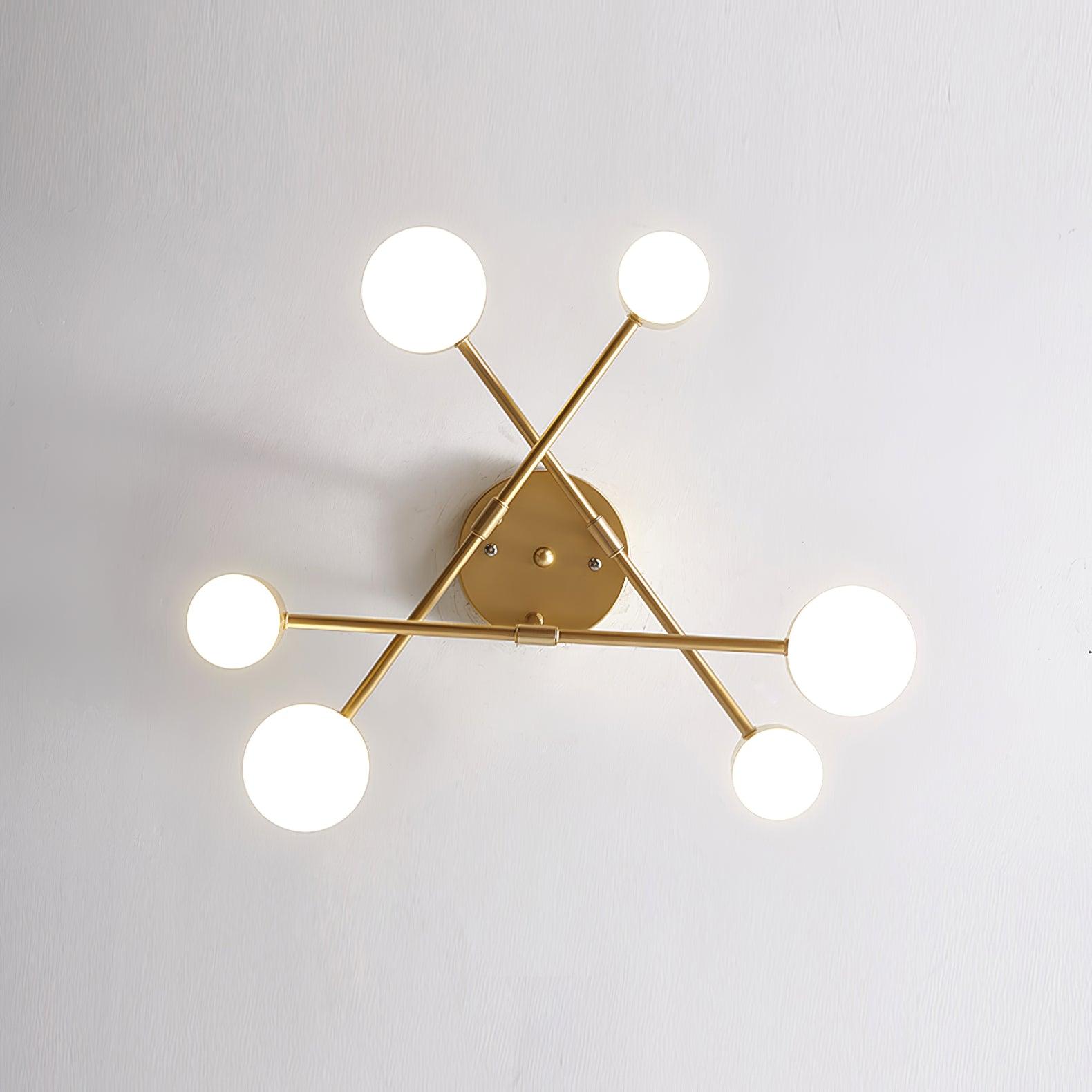 Nivora - Plafonnier Globe en Laiton Sputnik LED 6 Lampes