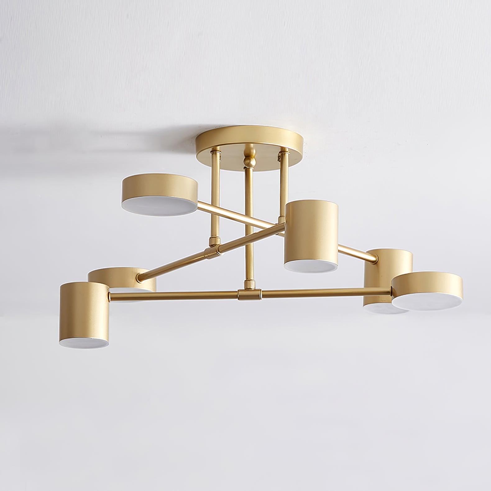 Nivora - Plafonnier Globe en Laiton Sputnik LED 6 Lampes