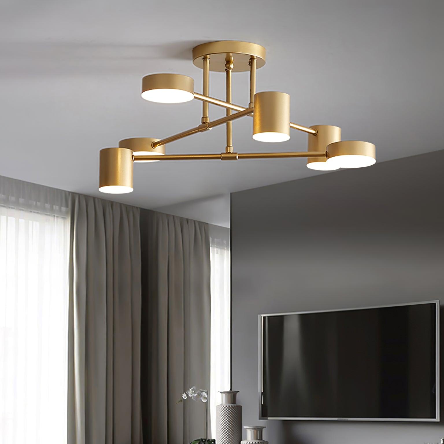 Nivora - Plafonnier Globe en Laiton Sputnik LED 6 Lampes