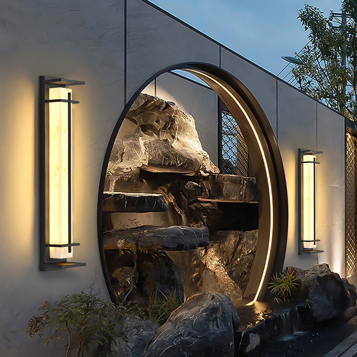 Velurd - Lámpara de pared exterior impermeable con LED