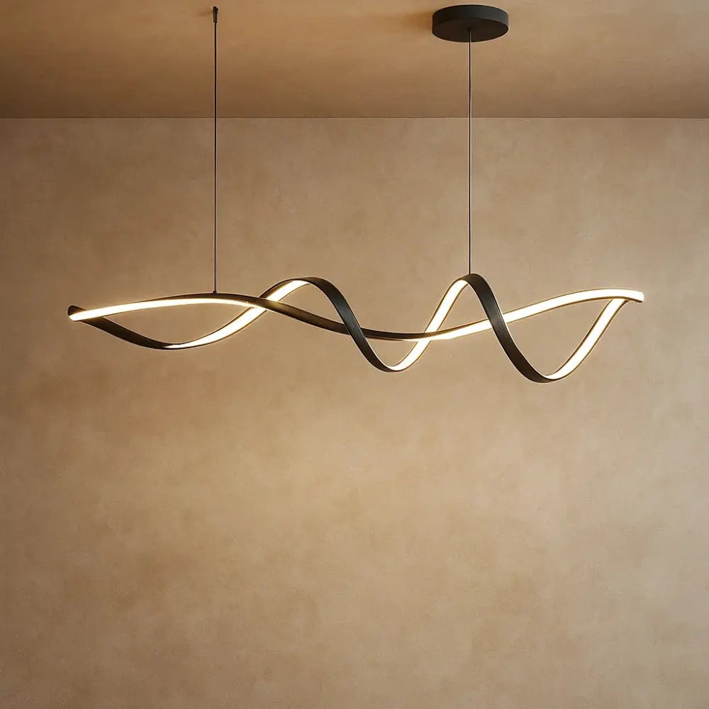 Solveran - Suspension LED moderne noire brillante