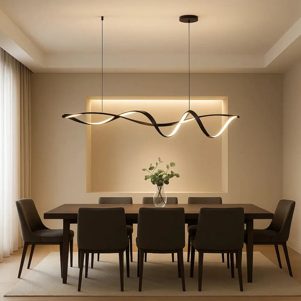 Solveran - Suspension LED moderne noire brillante
