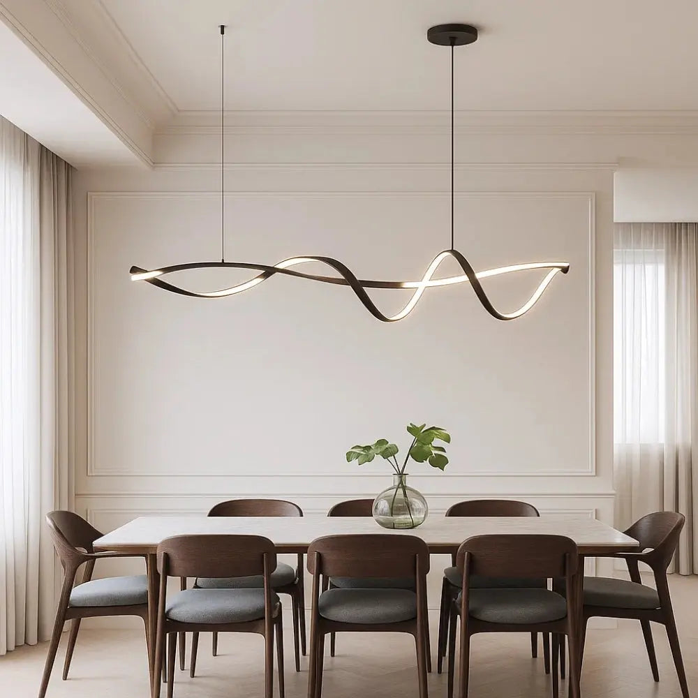 Solveran - Suspension LED moderne noire brillante
