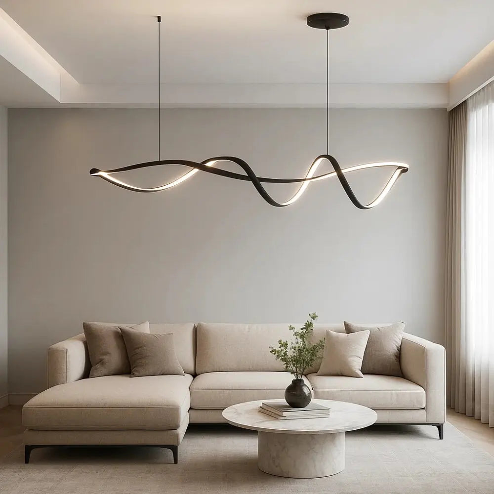 Solveran - Suspension LED moderne noire brillante