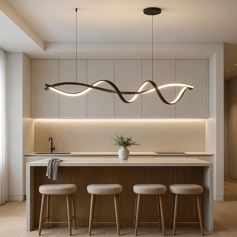Solveran - Suspension LED moderne noire brillante