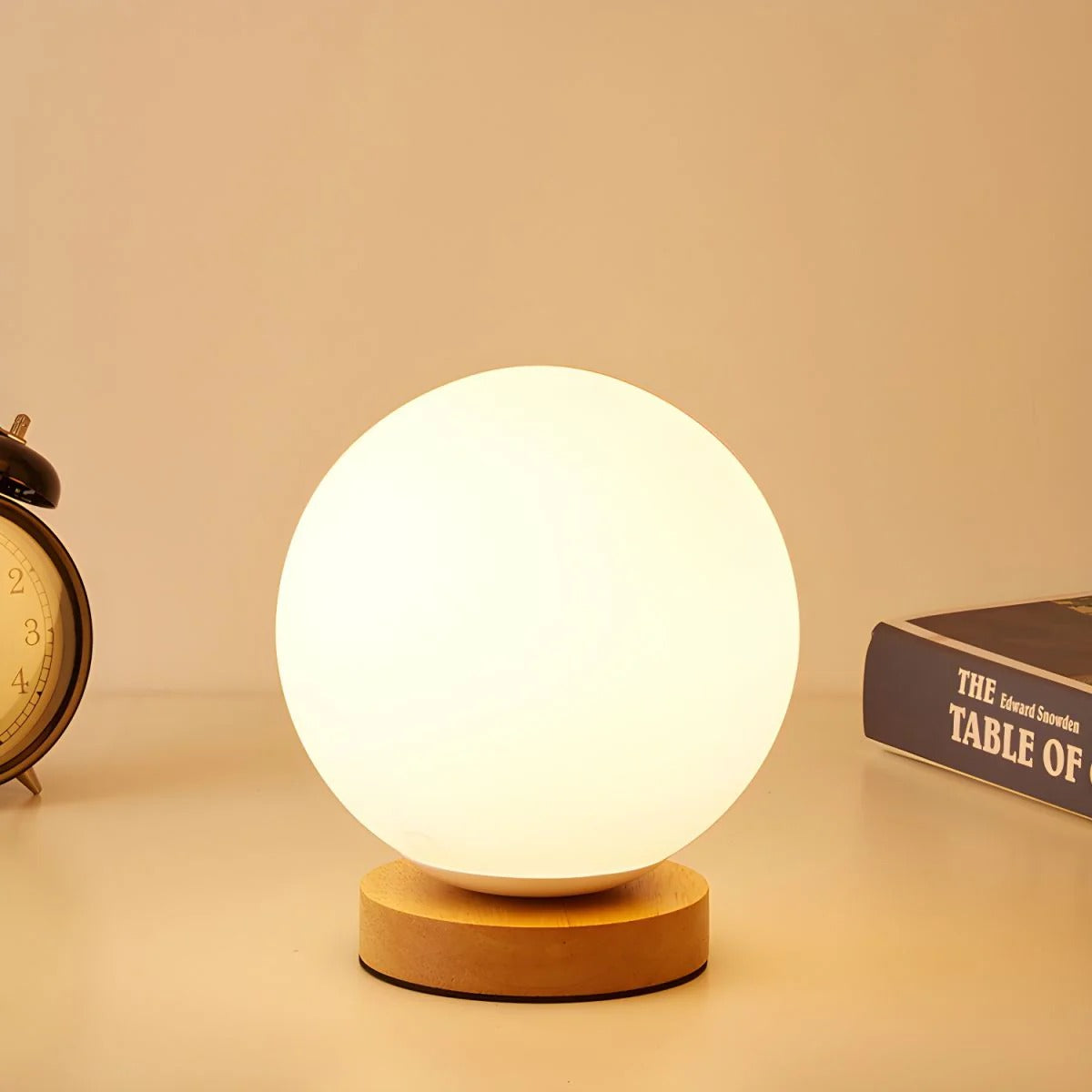 Lempora - LED stolní lampa s dřevěným podstavcem