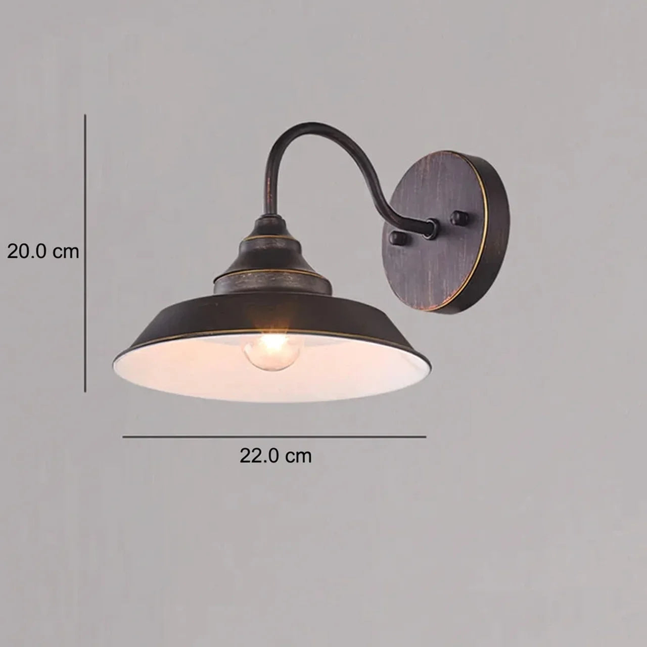 Damora – Applique murale dôme industrielle vintage 1 lumière