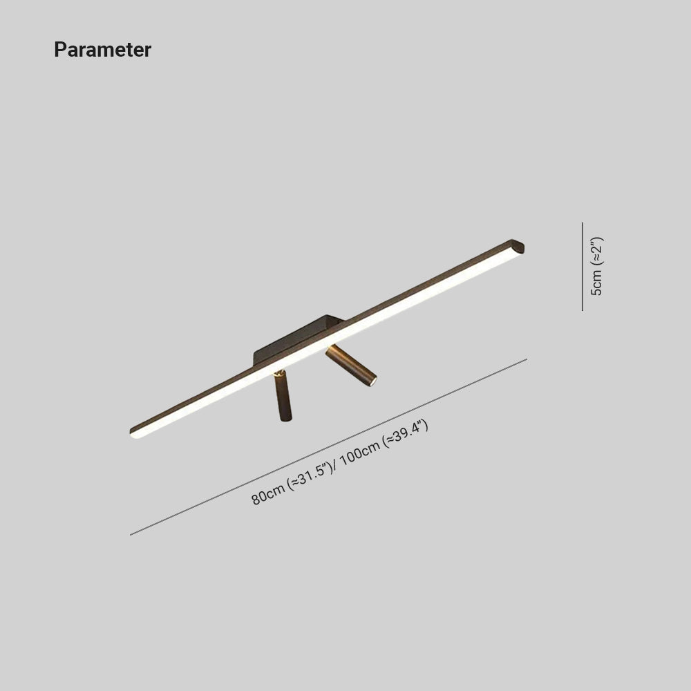 Arivon – Plafonnier LED linéaire noir pour salon