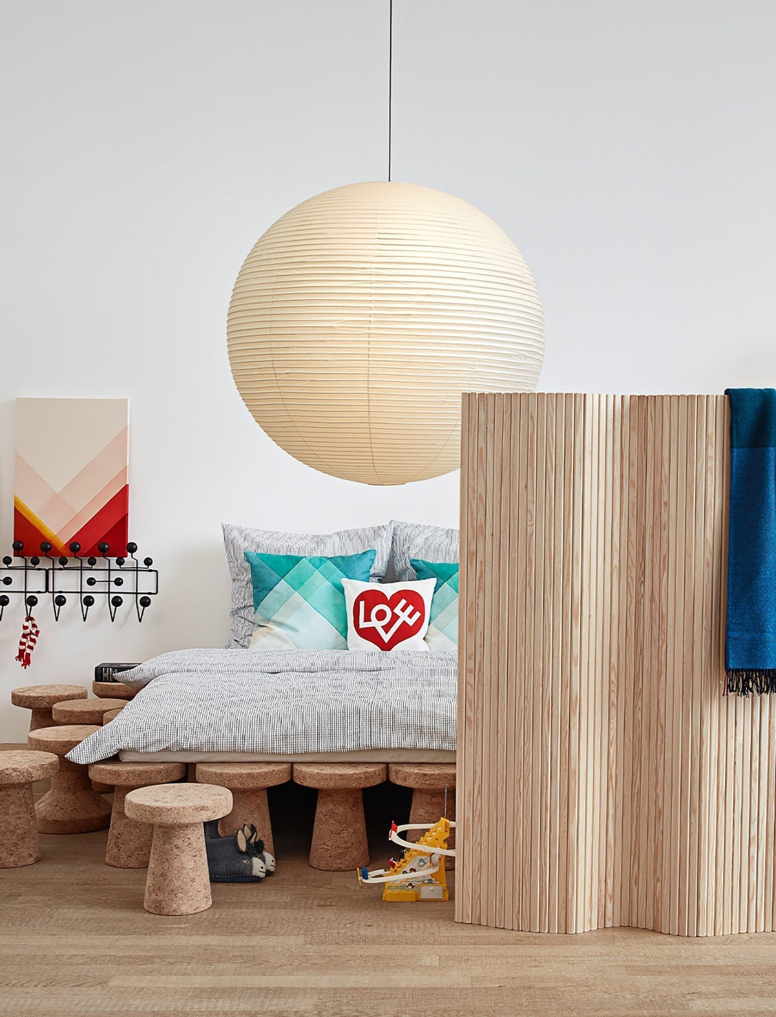 Braylune - Lampada a sospensione da soffitto in carta washi e bambù