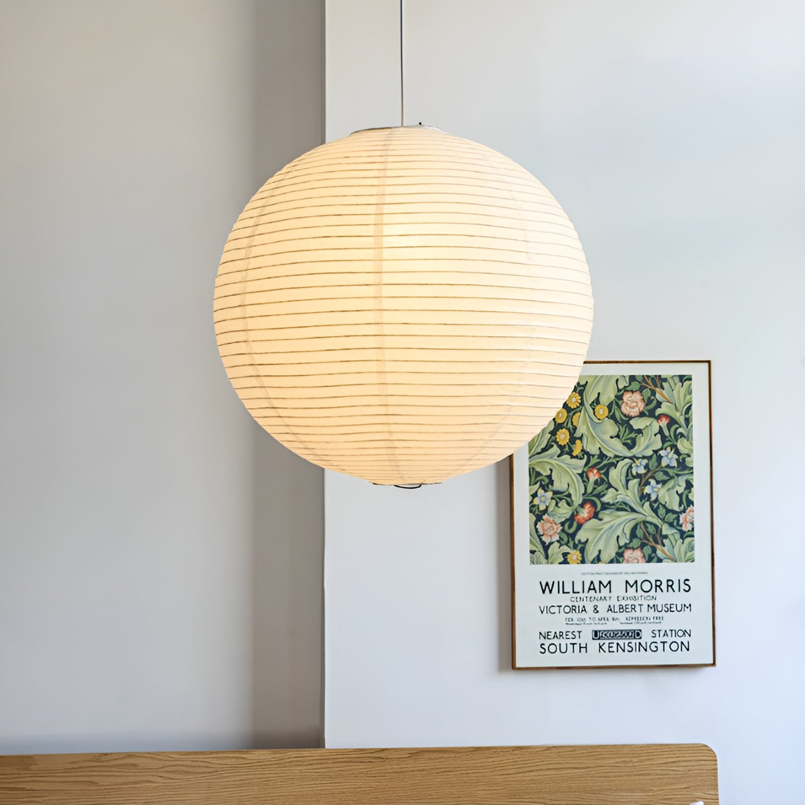 Braylune - Lampada a sospensione da soffitto in carta washi e bambù
