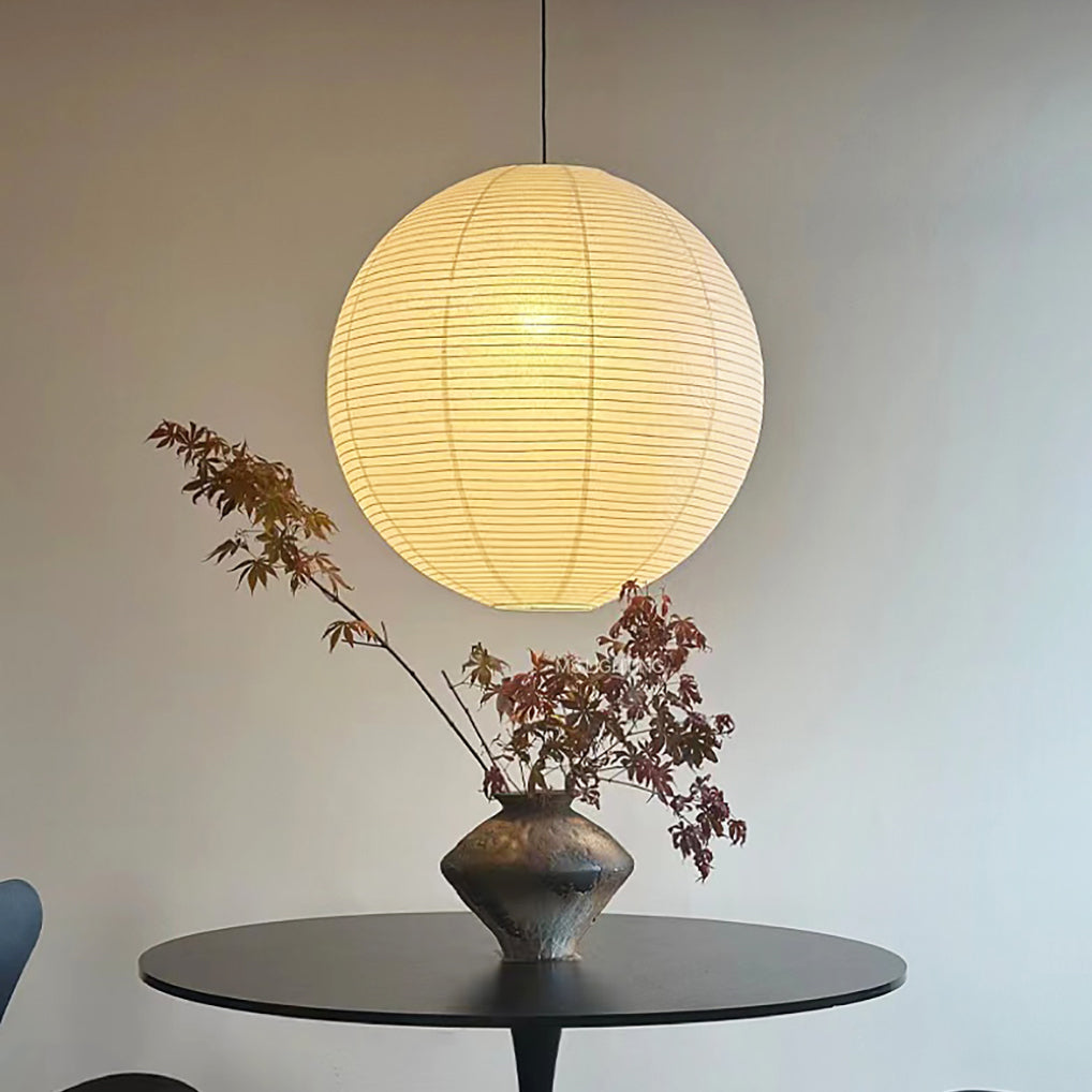 Braylune - Lampada a sospensione da soffitto in carta washi e bambù