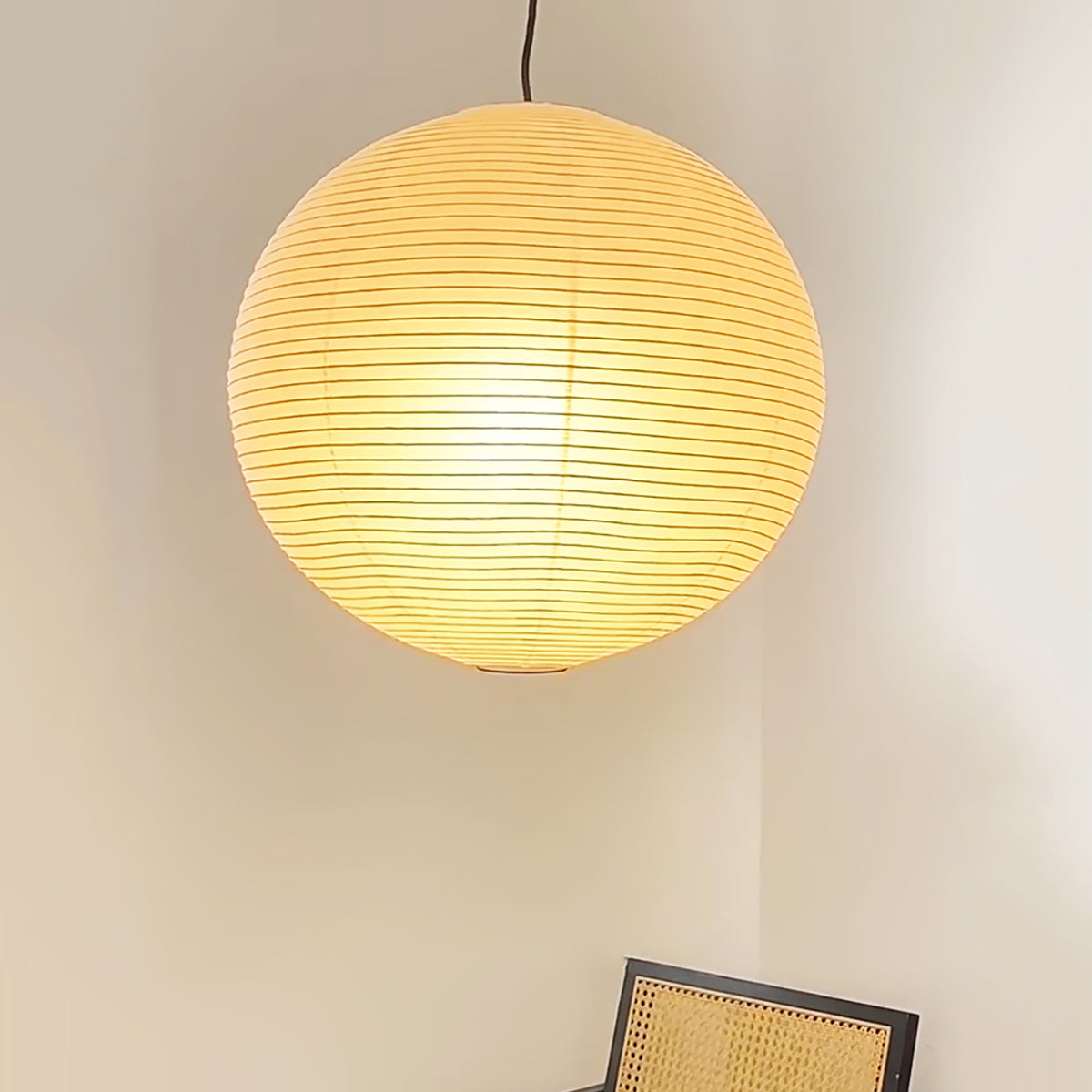 Braylune - Lampada a sospensione da soffitto in carta washi e bambù