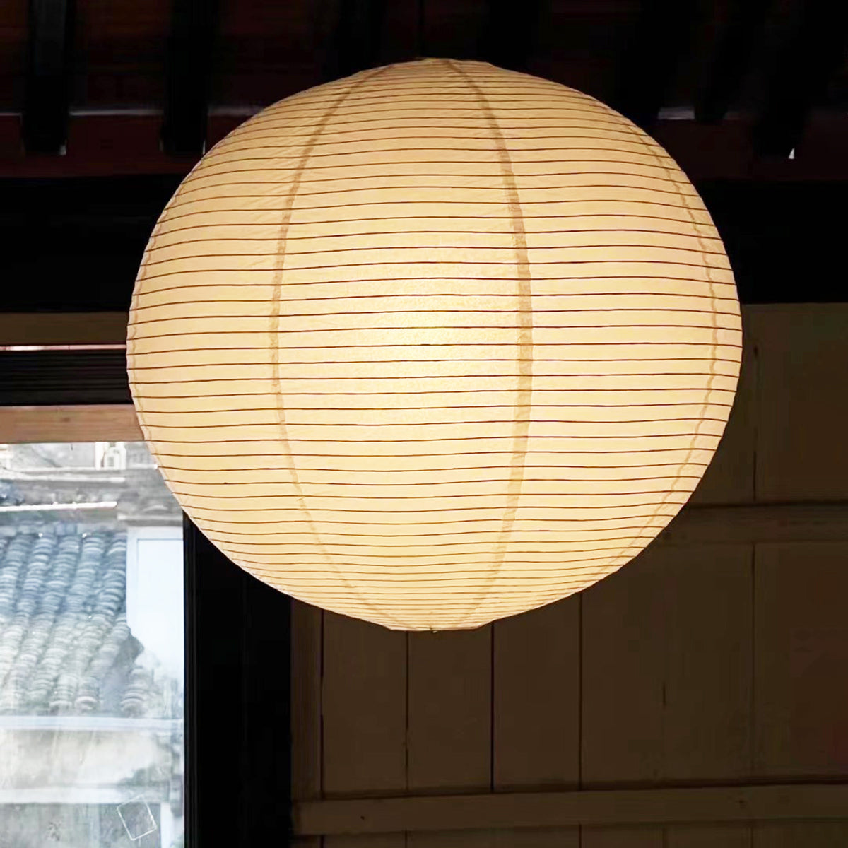 Braylune - Lampada a sospensione da soffitto in carta washi e bambù