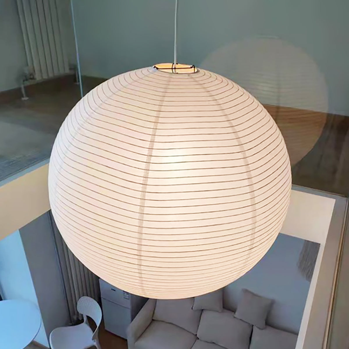 Braylune - Lampada a sospensione da soffitto in carta washi e bambù