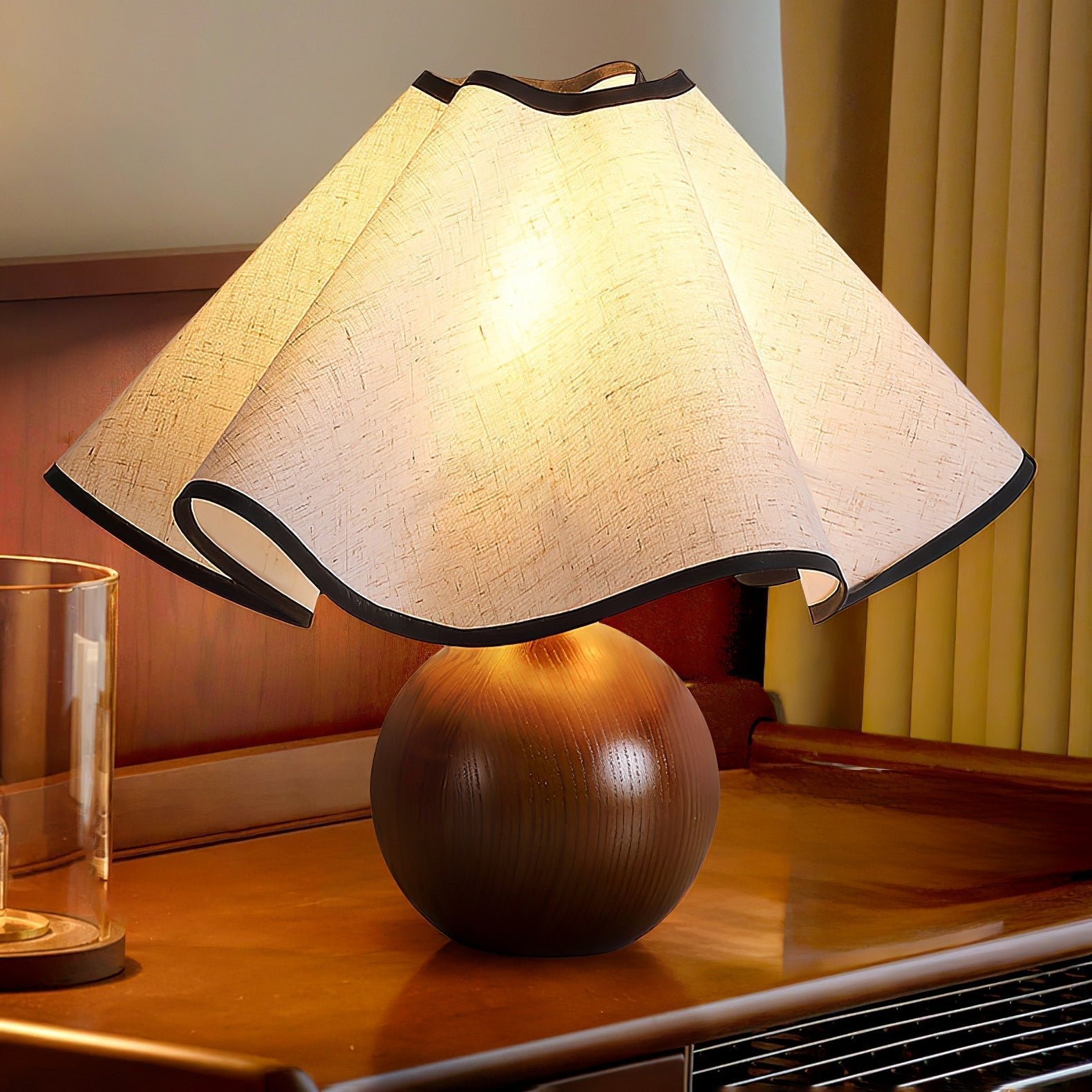 Mirelle - Lampada da tavolo con paralume in tessuto Wave Crest