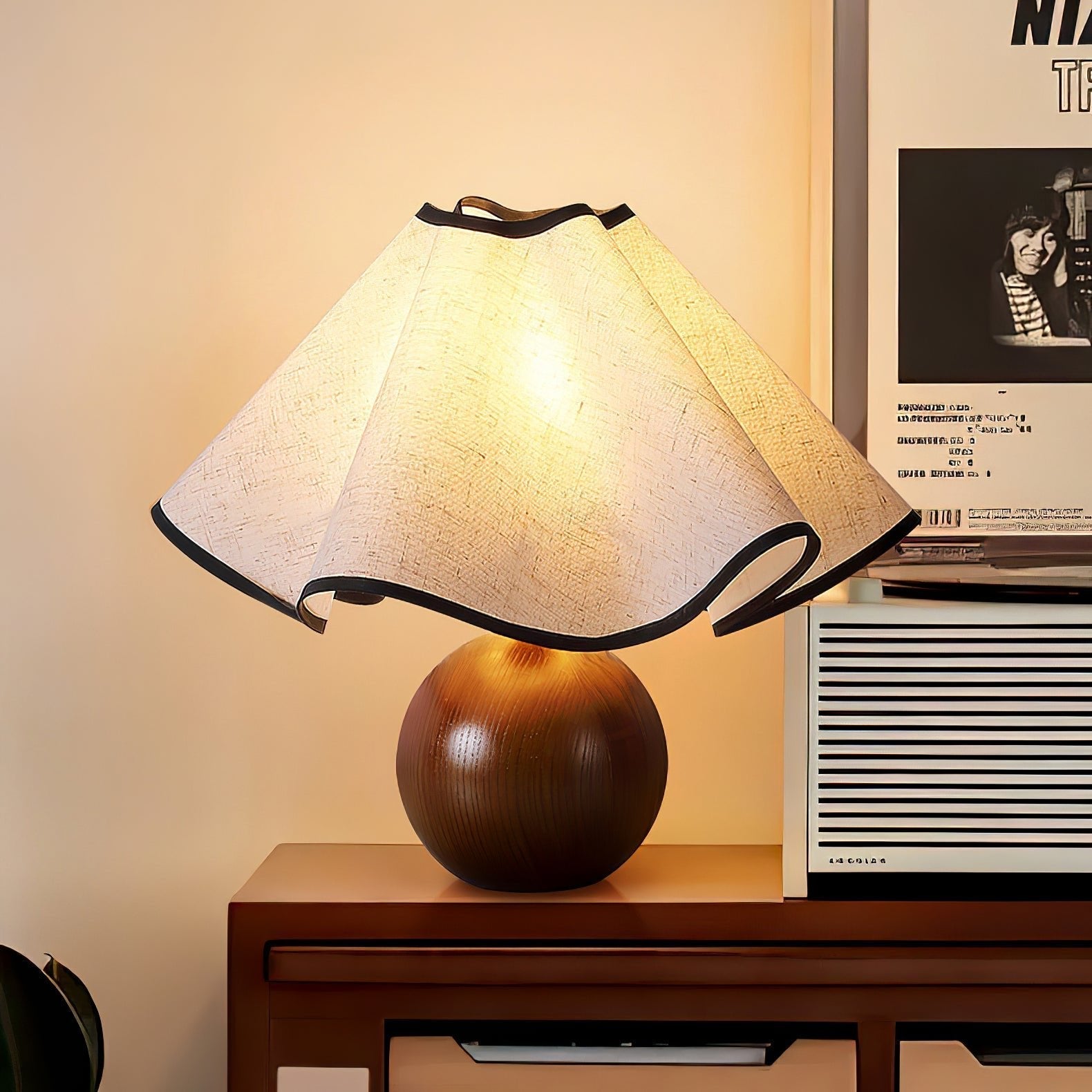 Mirelle - Lampada da tavolo con paralume in tessuto Wave Crest