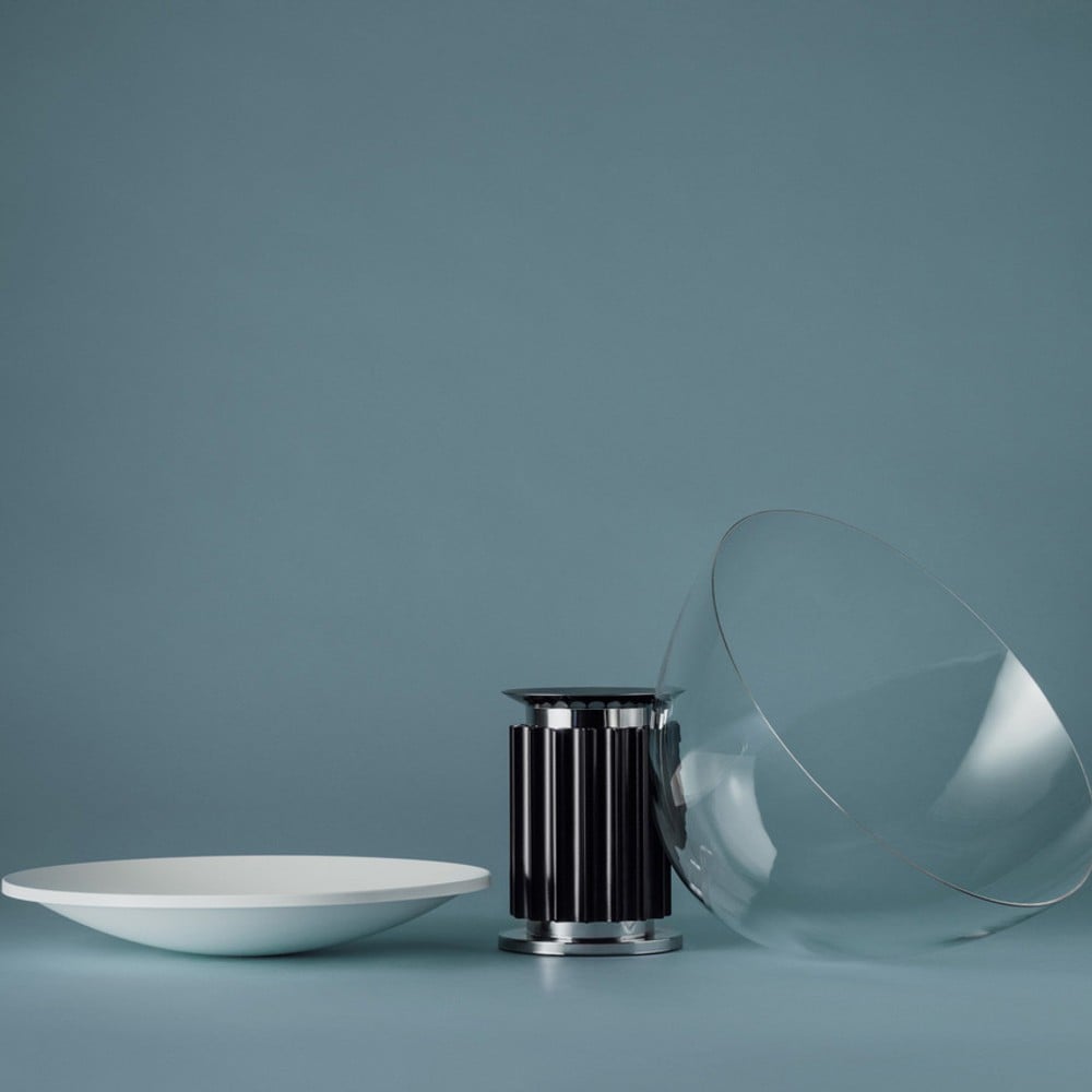 Elyvara - Lámpara de mesa de vidrio con forma de cuenco