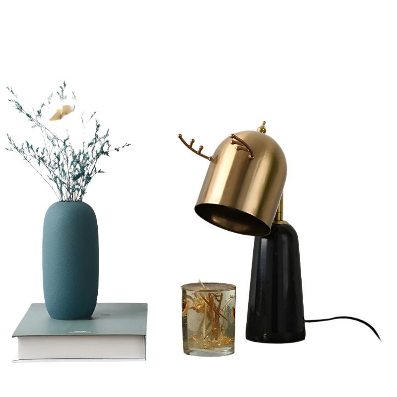 Vaelric - Északi Szarvasagancs Vas Márvány Olvadó Viasz Asztali Lámpa