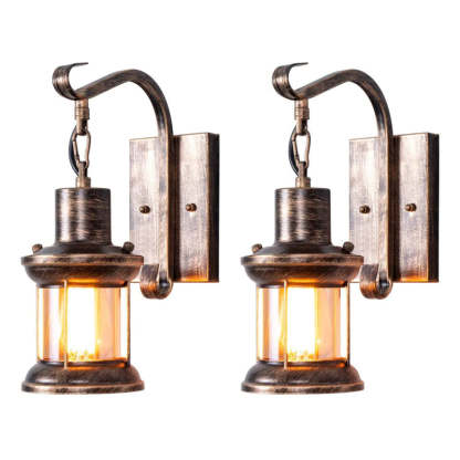 Dravion - Industrial Retro Wall Lamp Glass Shade E27