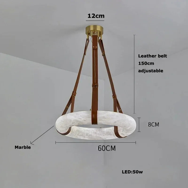 Marveon- Contemporary Marble Pendant Chandelier