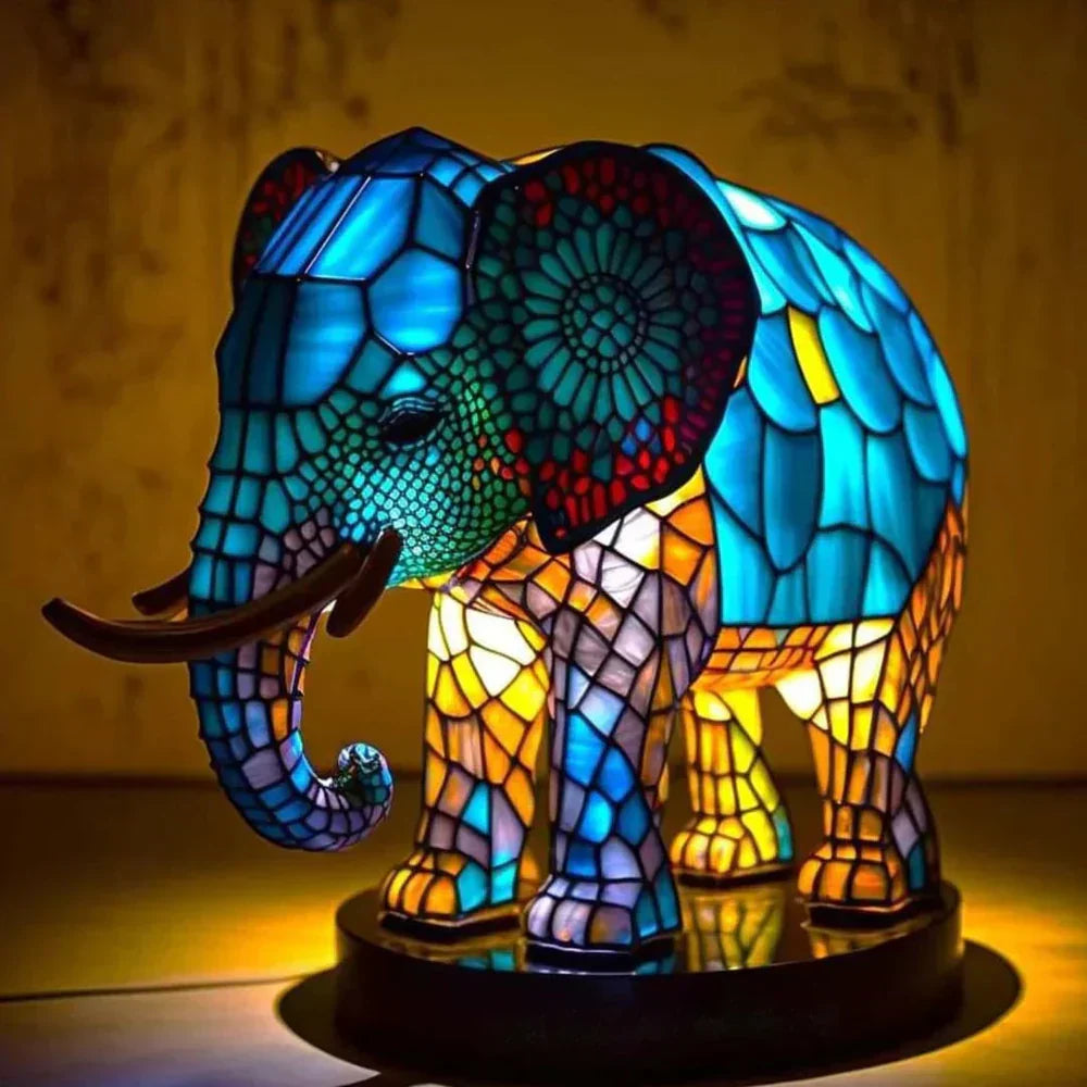 Elaris – Skleněná stolní lampa se zvířecím motivem