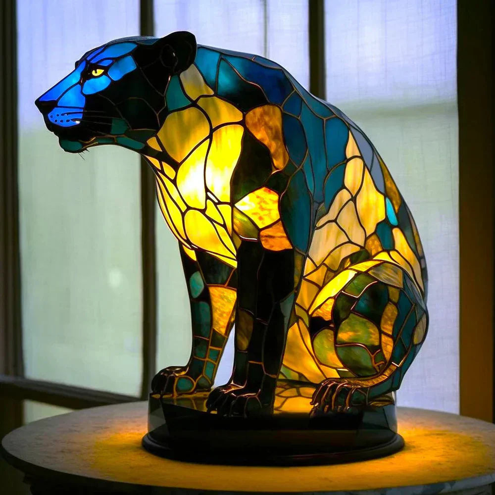 Elaris – Skleněná stolní lampa se zvířecím motivem