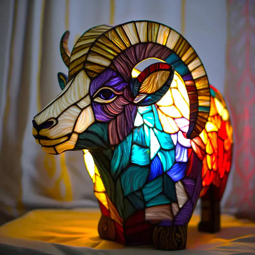 Elaris – Skleněná stolní lampa se zvířecím motivem