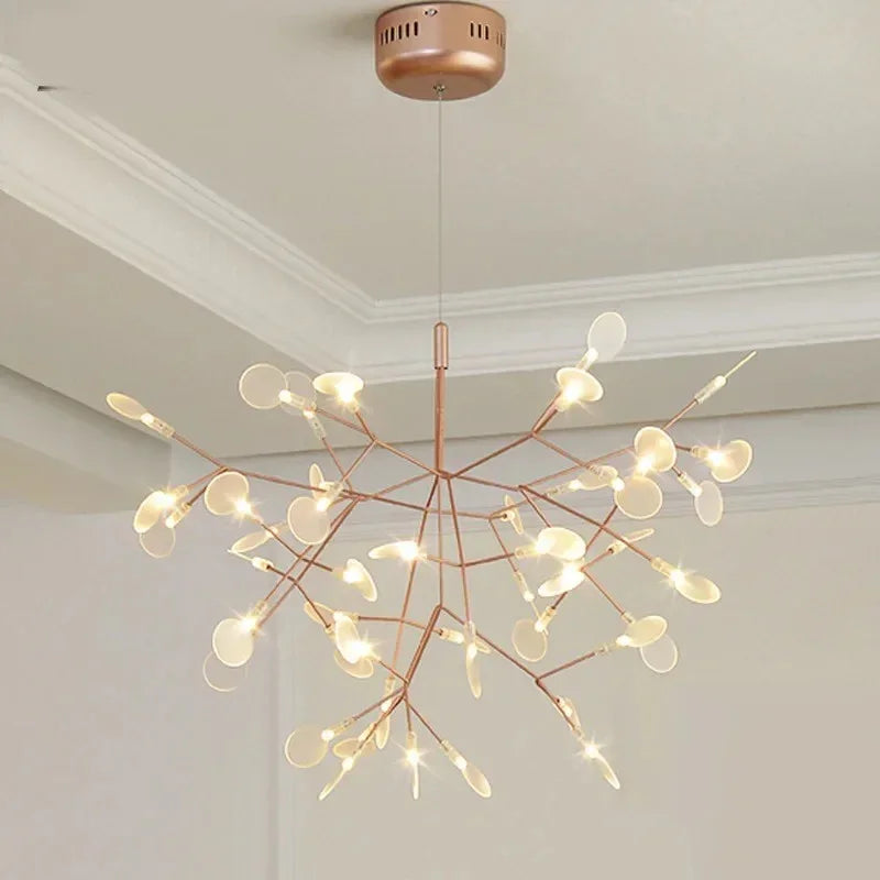 Velunara- Lámpara de araña minimalista con globo de vidrio esmerilado