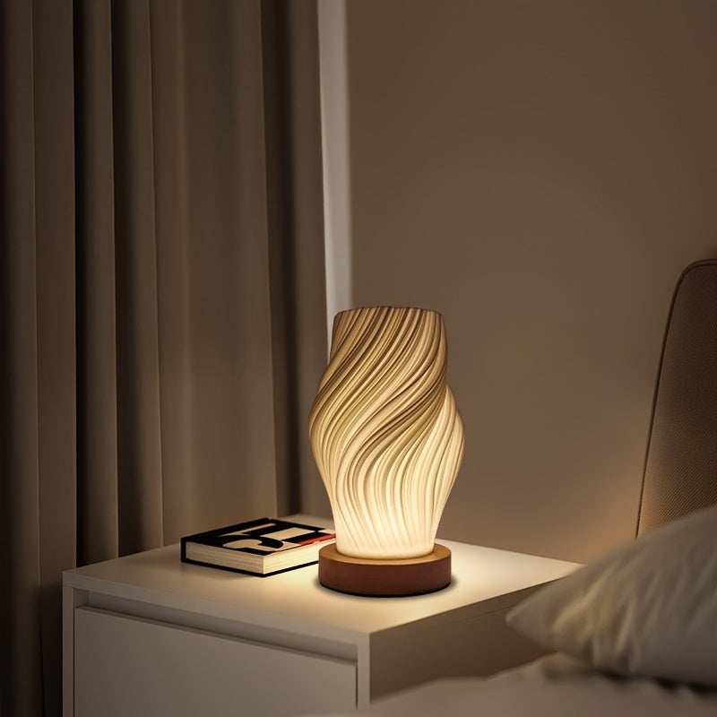Tasela - Lampada da tavolo USB in legno con luminosità regolabile