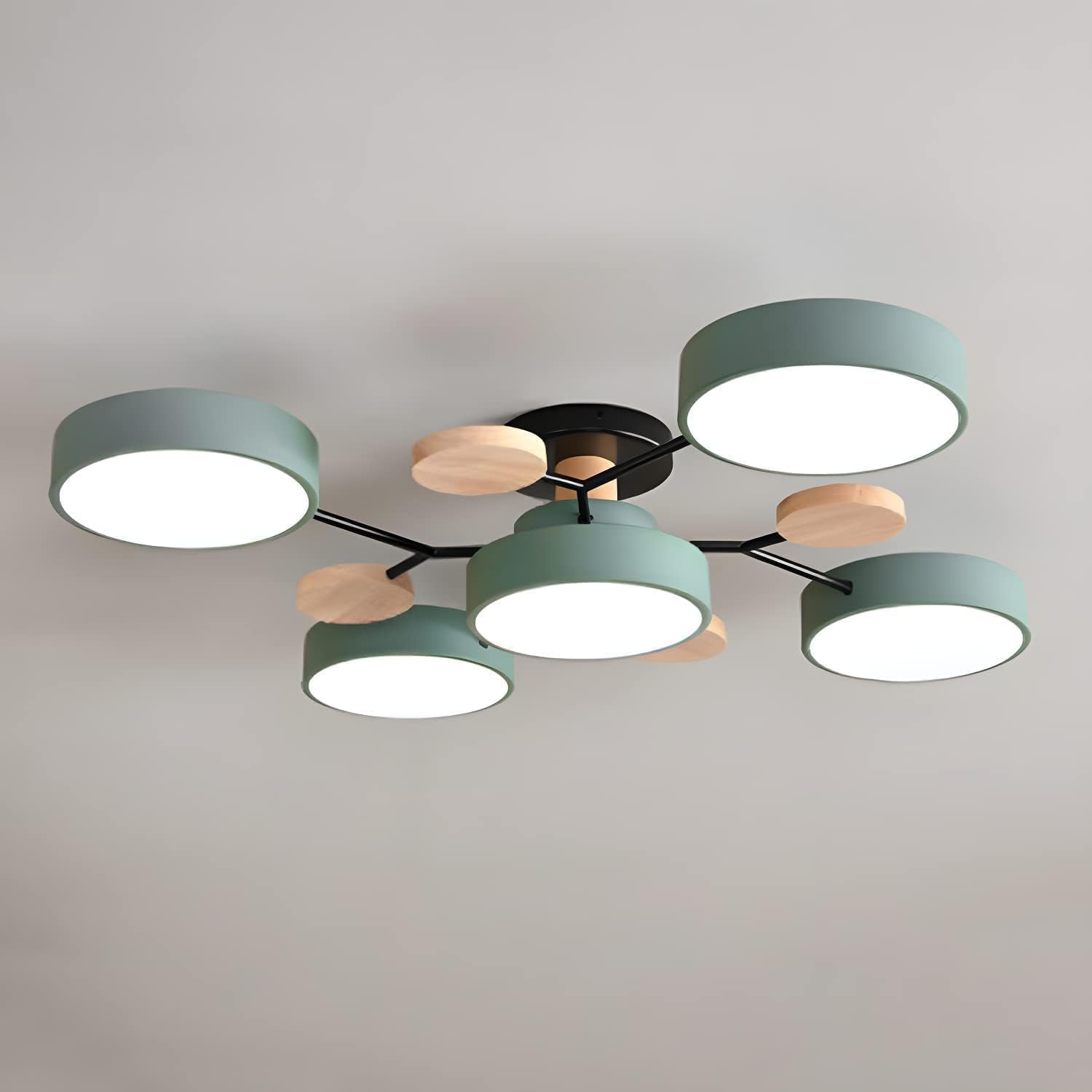 Limora - Plafonnier LED multi-bras avec abat-jours circulaires