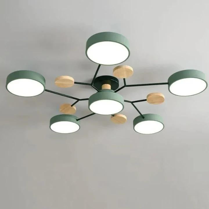 Limora - Plafonnier LED multi-bras avec abat-jours circulaires