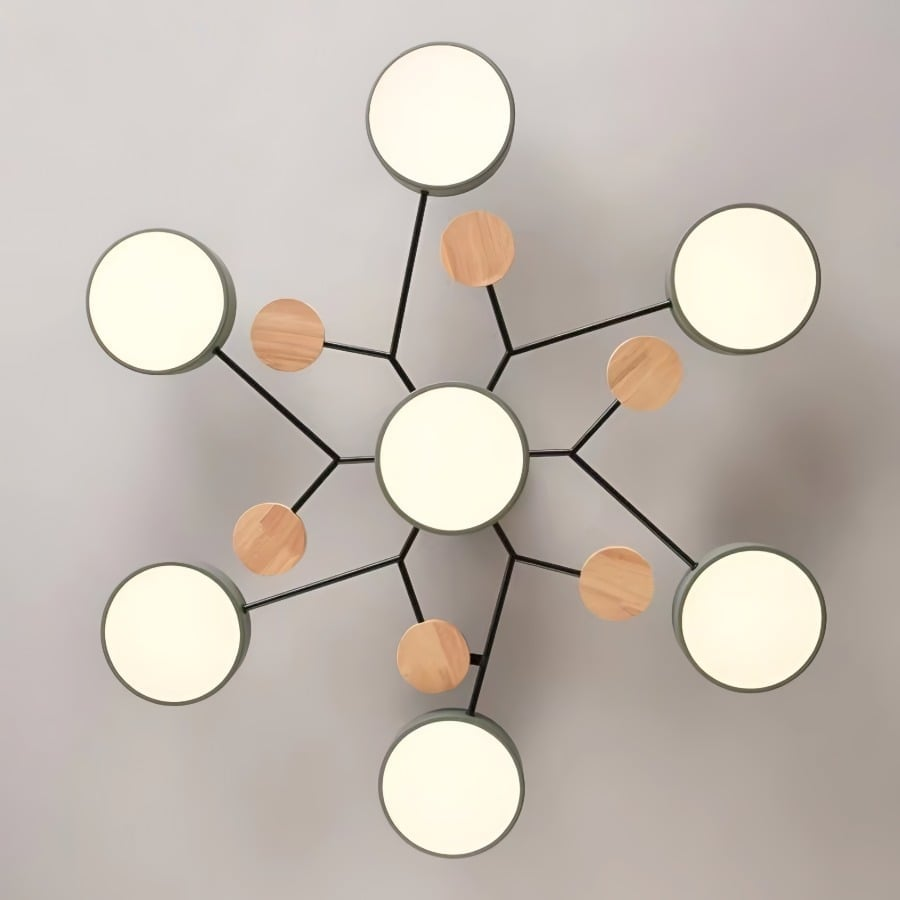 Limora - Plafonnier LED multi-bras avec abat-jours circulaires